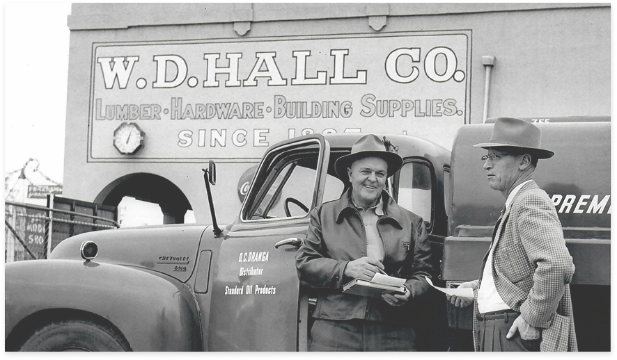Vintage W. D. Hall Co. delivery truck, Glenview Glass company heritage