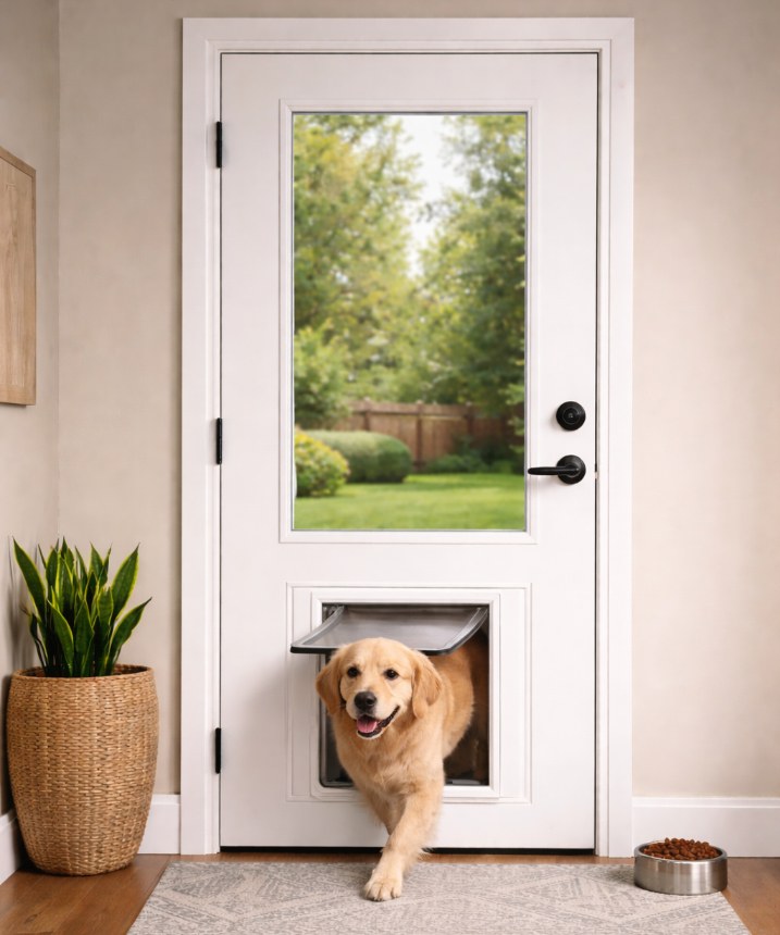 Pet door installation in El Cajon by Glenview Glass