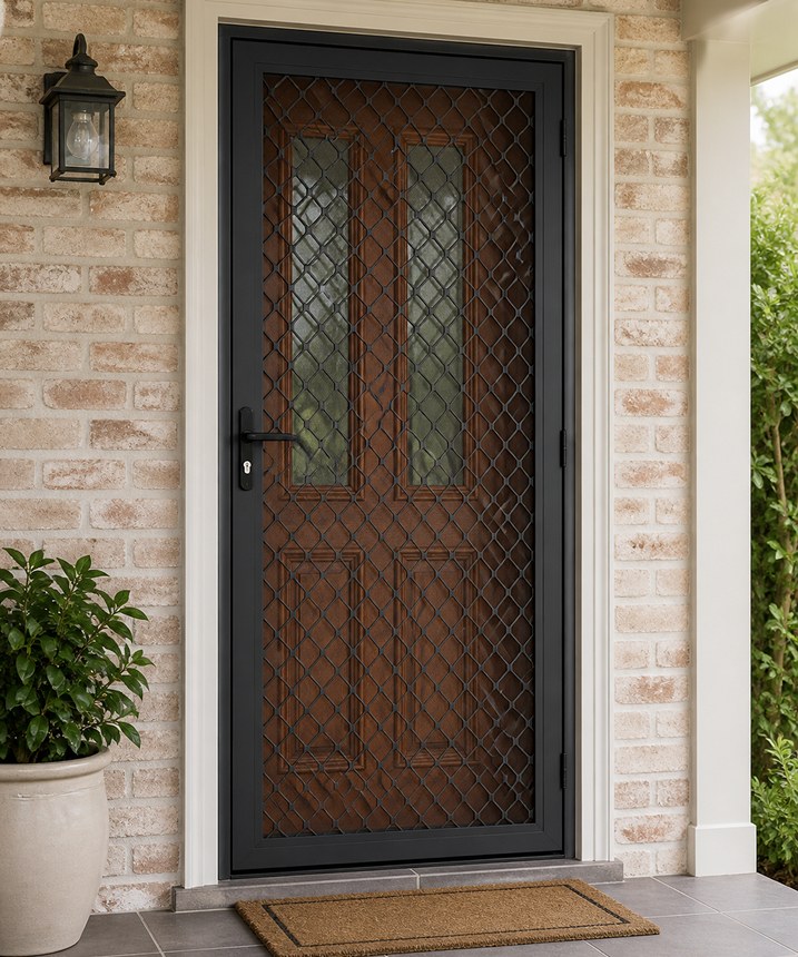 Security screen door installation in El Cajon by Glenview Glass